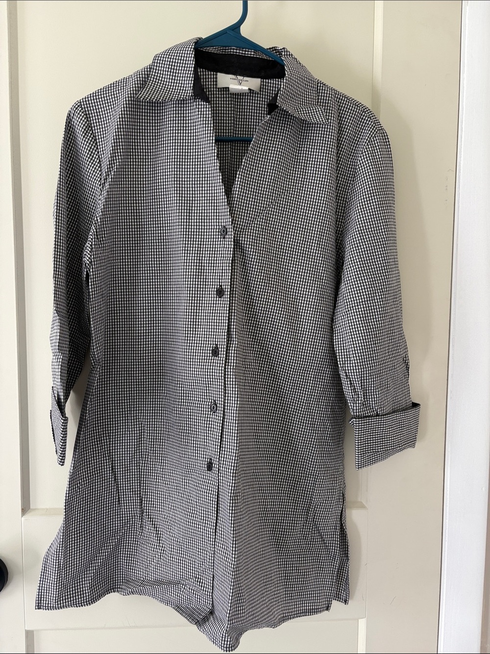 Women’s Vintage Versailles Black & White Gingham Button-Front Shirt Jacket